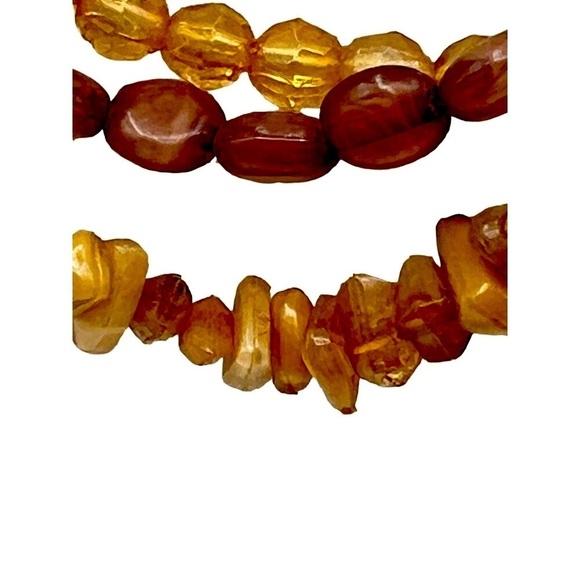 Vintage Multi-Strand Beaded Necklace With Agate Chips - Picture 4 of 7